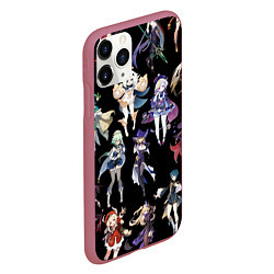 Чехол iPhone 11 Pro матовый GENSHIN IMPACT ПЕРСОНАЖИ ИГРЫ HEROES, цвет: 3D-малиновый — фото 2