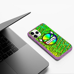 Чехол iPhone 11 Pro матовый Geometry Dash: Acid Green, цвет: 3D-фиолетовый — фото 2