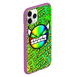 Чехол iPhone 11 Pro матовый Geometry Dash: Acid Green, цвет: 3D-фиолетовый — фото 2