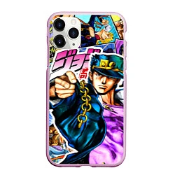 Чехол iPhone 11 Pro матовый Джотаро - JoJos Bizarre Adventure, цвет: 3D-розовый