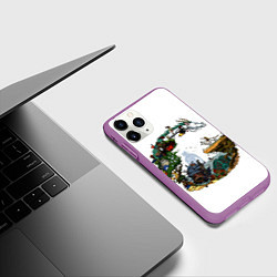 Чехол iPhone 11 Pro матовый Миры Хаяо Миядзаки унесенные призраками и другие, цвет: 3D-фиолетовый — фото 2