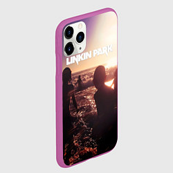 Чехол iPhone 11 Pro матовый Linkin Park - One More Light, цвет: 3D-фиолетовый — фото 2
