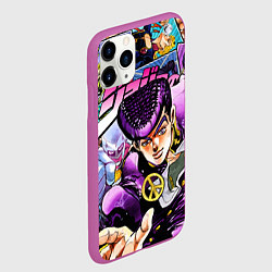 Чехол iPhone 11 Pro матовый JoJos Bizarre Adventure: Josuke, цвет: 3D-фиолетовый — фото 2