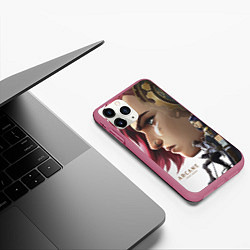 Чехол iPhone 11 Pro матовый АРКЕЙH, цвет: 3D-малиновый — фото 2