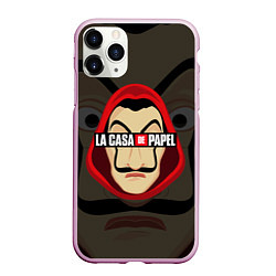 Чехол iPhone 11 Pro матовый БУМАЖНЫЙ ДОМ, ЛИЦО ДАЛИ LA CASA DE PAPEL, цвет: 3D-розовый