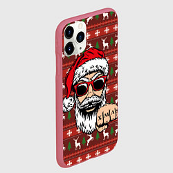 Чехол iPhone 11 Pro матовый Bad Santa Плохой Санта, цвет: 3D-малиновый — фото 2