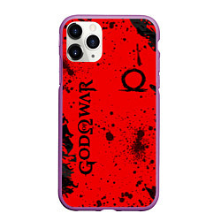 Чехол iPhone 11 Pro матовый God of War Брызги крови, цвет: 3D-фиолетовый