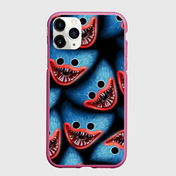 Чехол iPhone 11 Pro матовый POPPY PLAYTIME ХАГИ ВАГИ ЛИЦО МОНСТРА, цвет: 3D-малиновый