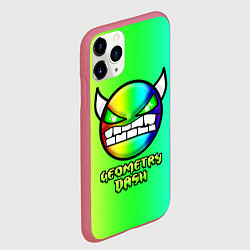 Чехол iPhone 11 Pro матовый Geometry Dash, цвет: 3D-малиновый — фото 2