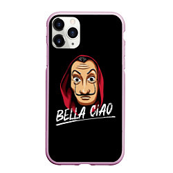 Чехол iPhone 11 Pro матовый БУМАЖНЫЙ ДОМ LA CASA DE PAPEL BELLA CIAO, цвет: 3D-розовый