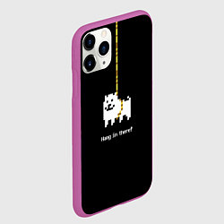 Чехол iPhone 11 Pro матовый UNDERTALE DOG НА КАНАТЕ, цвет: 3D-фиолетовый — фото 2