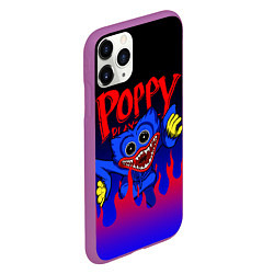 Чехол iPhone 11 Pro матовый POPPY PLAYTIME ПОППИ ПЛЕЙТАЙМ ХАГГИ ВАГГИ FIRE, цвет: 3D-фиолетовый — фото 2