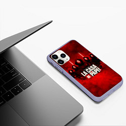 Чехол iPhone 11 Pro матовый БУМАЖНЫЙ ДОМ - LA CASA DE PAPEL - BELLA CIAO, цвет: 3D-светло-сиреневый — фото 2