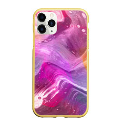 Чехол iPhone 11 Pro матовый Акварельные Волны, цвет: 3D-желтый