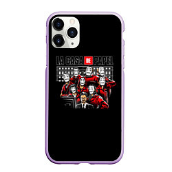 Чехол iPhone 11 Pro матовый LA CASA DE PAPEL BELLA CIAO - СЕРИАЛ БУМАЖНЫЙ ДОМ, цвет: 3D-сиреневый