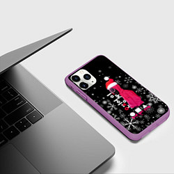 Чехол iPhone 11 Pro матовый Игра в кальмара Новогодний, цвет: 3D-фиолетовый — фото 2