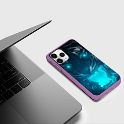 Чехол iPhone 11 Pro матовый Неоновый водяной тигр 2022, цвет: 3D-фиолетовый — фото 2