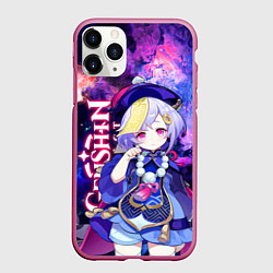 Чехол iPhone 11 Pro матовый КИКИ, GENSHIN IMPACT SPACE ГАЛАКТИКА, цвет: 3D-малиновый