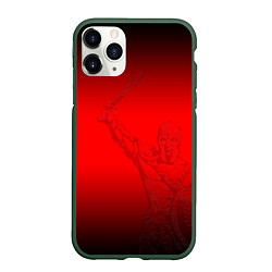 Чехол iPhone 11 Pro матовый Спартак Гладиатор Red Theme, цвет: 3D-темно-зеленый