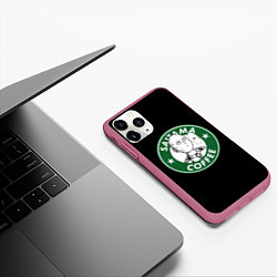 Чехол iPhone 11 Pro матовый ONE-PUNCH MAN OK COFFEE, цвет: 3D-малиновый — фото 2