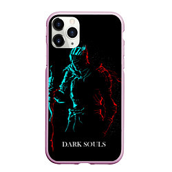 Чехол iPhone 11 Pro матовый Dark Souls NEON Силуэт, цвет: 3D-розовый