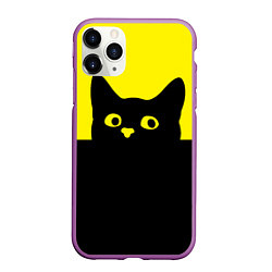 Чехол iPhone 11 Pro матовый Котик голова кота, цвет: 3D-фиолетовый