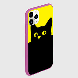 Чехол iPhone 11 Pro матовый Котик голова кота, цвет: 3D-фиолетовый — фото 2