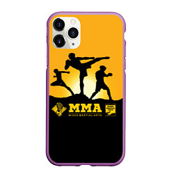 Чехол iPhone 11 Pro матовый ММА Mixed Martial Arts, цвет: 3D-фиолетовый