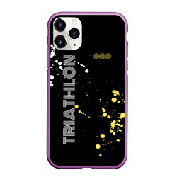 Чехол iPhone 11 Pro матовый Triathlon Триатлон, цвет: 3D-фиолетовый