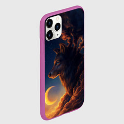 Чехол iPhone 11 Pro матовый Ночной Волк Night Wolf, цвет: 3D-фиолетовый — фото 2