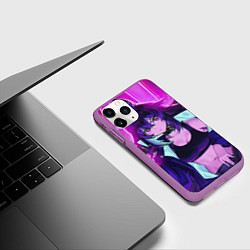 Чехол iPhone 11 Pro матовый Тян Самурай, цвет: 3D-фиолетовый — фото 2