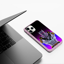 Чехол iPhone 11 Pro матовый JOJO KILLER QUEEN КОРОЛЕВА УБИЙЦА FIRE STYLE, цвет: 3D-розовый — фото 2