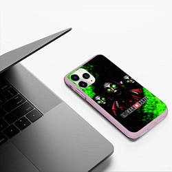 Чехол iPhone 11 Pro матовый БУМАЖНЫЙ ДОМ НЕОН LA CASA DE PAPEL BELLA CIAO, цвет: 3D-розовый — фото 2