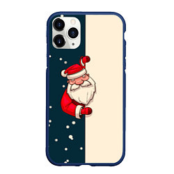 Чехол iPhone 11 Pro матовый Happy New Year Дед Мороз, цвет: 3D-тёмно-синий