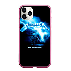 Чехол iPhone 11 Pro матовый Ride the Lightning Metallica, цвет: 3D-малиновый