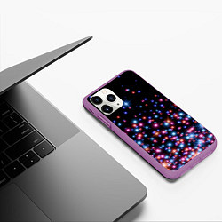 Чехол iPhone 11 Pro матовый ПРАЗДНИЧНЫЕ НОВОГОДНИЕ ОГОНЬКИ 2022, цвет: 3D-фиолетовый — фото 2