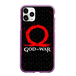 Чехол iPhone 11 Pro матовый GOD OF WAR КРАТОС ЛОГО, цвет: 3D-фиолетовый