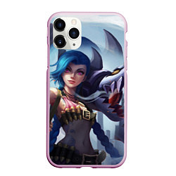 Чехол iPhone 11 Pro матовый ЛИГА ЛЕГЕНД ДЖИНКС JINX, цвет: 3D-розовый