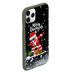 Чехол iPhone 11 Pro матовый Santa Dabbing с подарками, цвет: 3D-темно-зеленый — фото 2