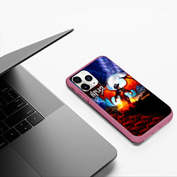 Чехол iPhone 11 Pro матовый Феникс - Ария, цвет: 3D-малиновый — фото 2