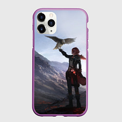 Чехол iPhone 11 Pro матовый ДИЛЮК С ЯСТРЕБОМ DILUC, цвет: 3D-фиолетовый