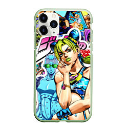 Чехол iPhone 11 Pro матовый JoJos Bizarre Adventure - Джолин Кудзё, цвет: 3D-салатовый