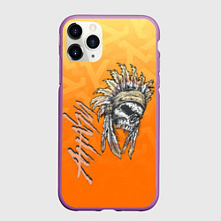 Чехол iPhone 11 Pro матовый Краснокожий, цвет: 3D-фиолетовый