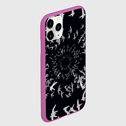 Чехол iPhone 11 Pro матовый Веер птиц, цвет: 3D-фиолетовый — фото 2