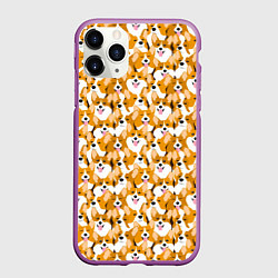 Чехол iPhone 11 Pro матовый Собаки Корги, цвет: 3D-фиолетовый