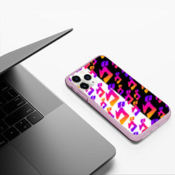 Чехол iPhone 11 Pro матовый JOJO BIZARRE ADVENTURE ДЖО ДЖО УЗОР, цвет: 3D-розовый — фото 2