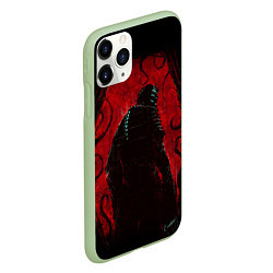 Чехол iPhone 11 Pro матовый DEAD SPACE АЙЗЕК КЛАРК В БРОНЕ, цвет: 3D-салатовый — фото 2