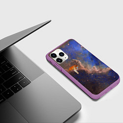 Чехол iPhone 11 Pro матовый Cosmic animal, цвет: 3D-фиолетовый — фото 2