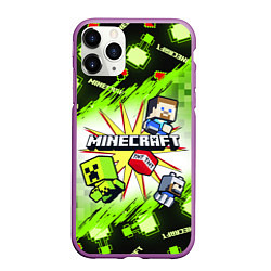 Чехол iPhone 11 Pro матовый MINECRAFT ART МАЙНКРАФТ АРТ, цвет: 3D-фиолетовый