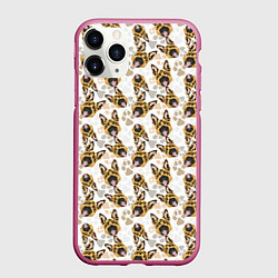 Чехол iPhone 11 Pro матовый Собака - Немецкая Овчарка, цвет: 3D-малиновый